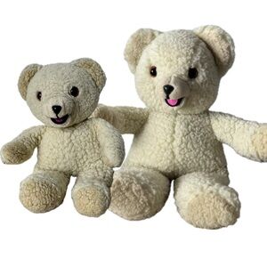 Russ Snuggle Fabric Softener 1986‎ Berrie Teddy Bear Plush Set Of 2 15” & 10”